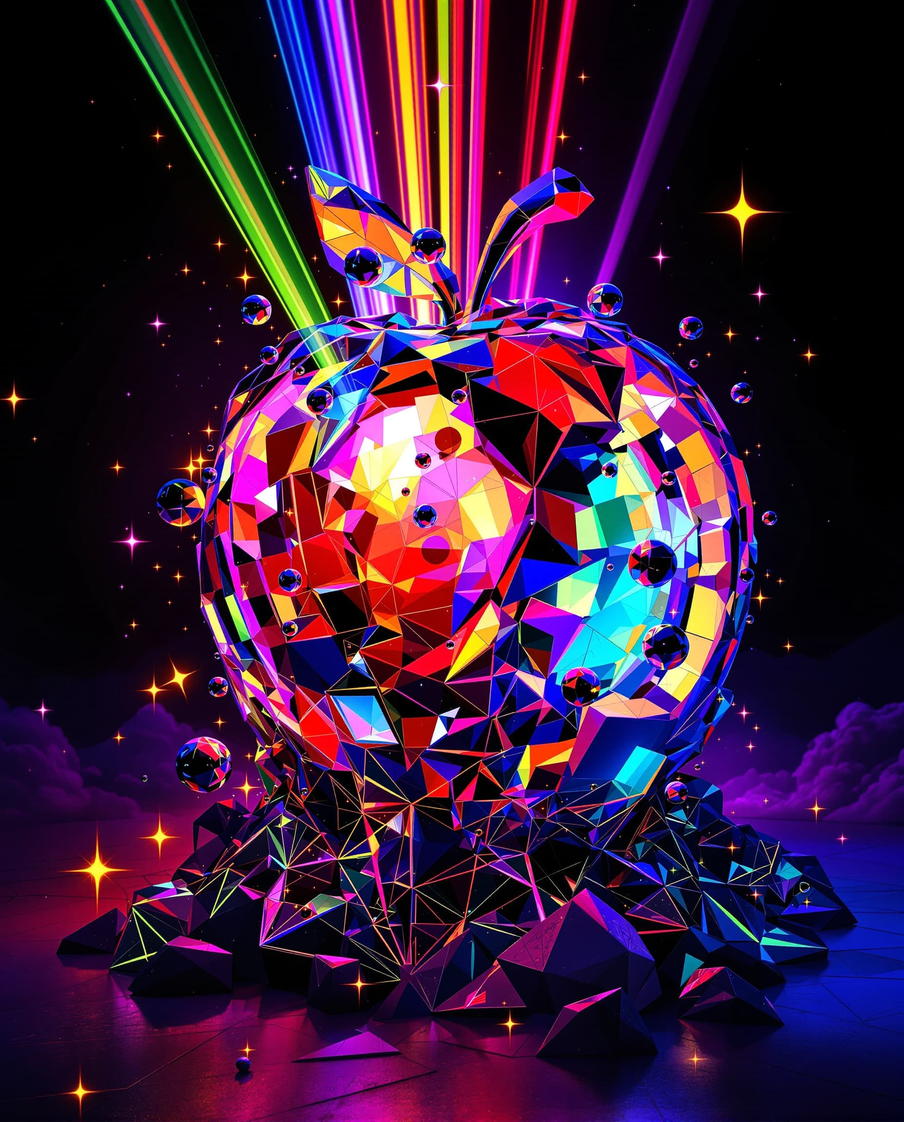 AI generated: Image is a full-length surreal abstract concept art sculpture, crazy zany, highly polished glowing a...