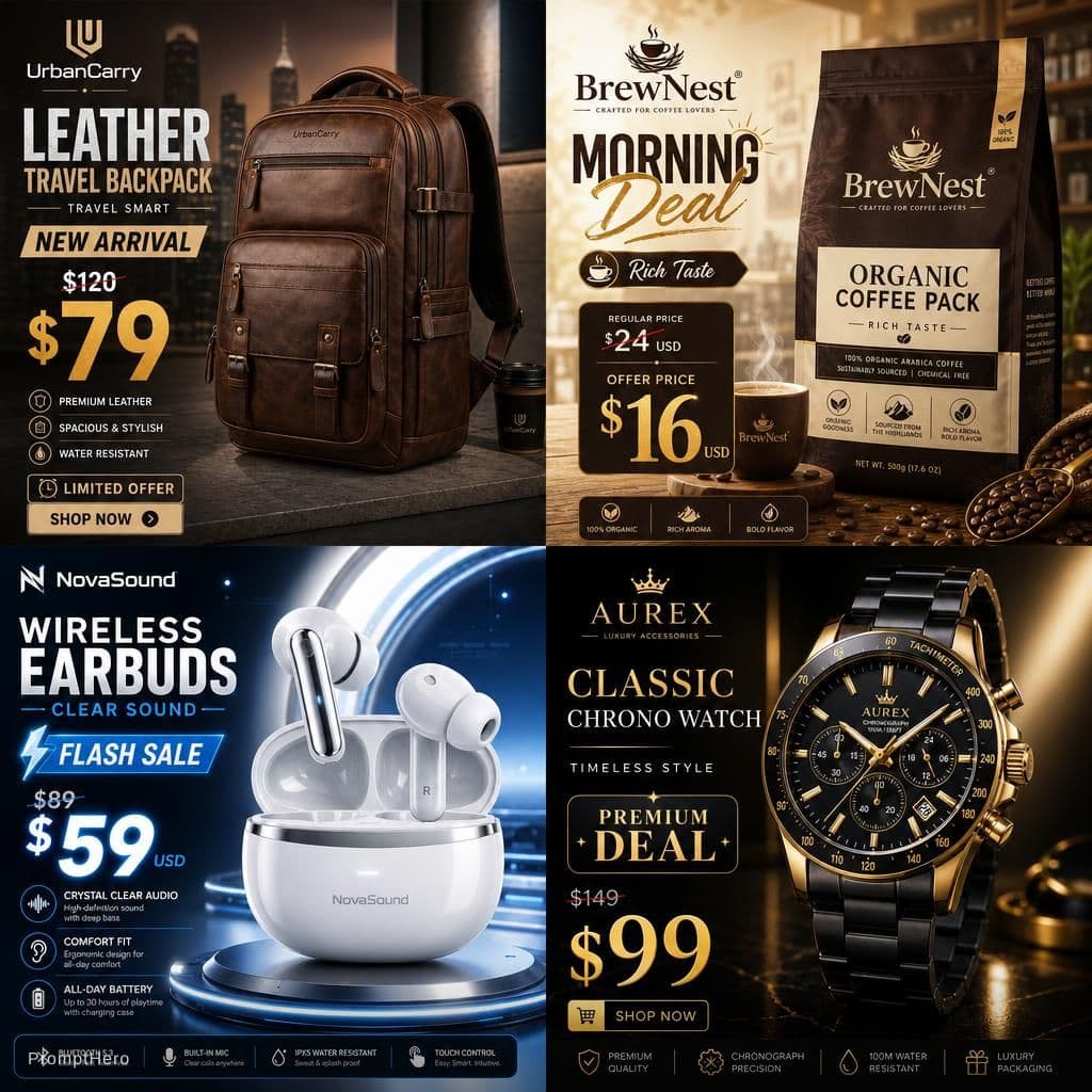 AI generated: Create polished, high-converting product advertisement images for e-commerce, social media, online s...