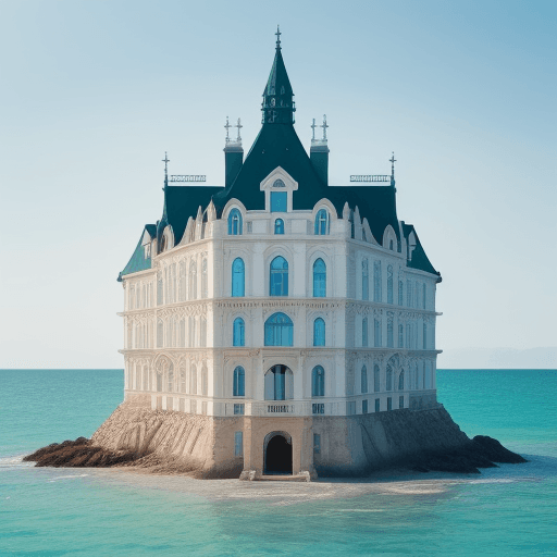 AI generated: beautiful building near the sea