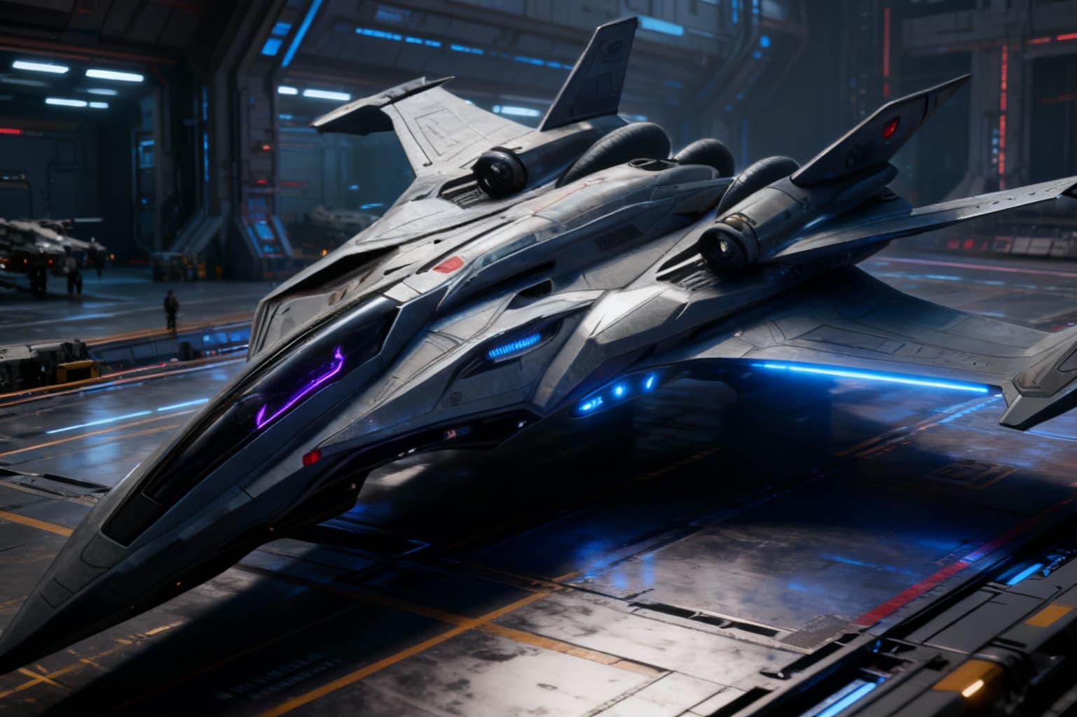 AI generated: Create the basic Sci-Fi star fighter in Unreal Engine 5, Ultra-realistic, intelligent. Do not write ...