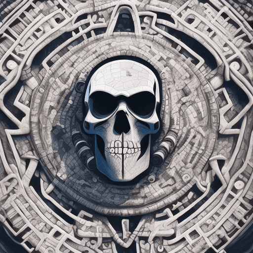 AI generated: Renegade raider from fortnite, skull face, cold white dull lifeless eyes, very scary character, clos...