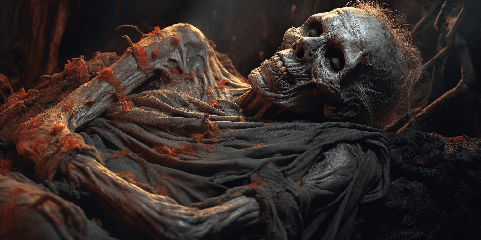 AI generated: hyper realism, highly detailed oil painting of the last resting ancient of days, hyper realistic, ex...