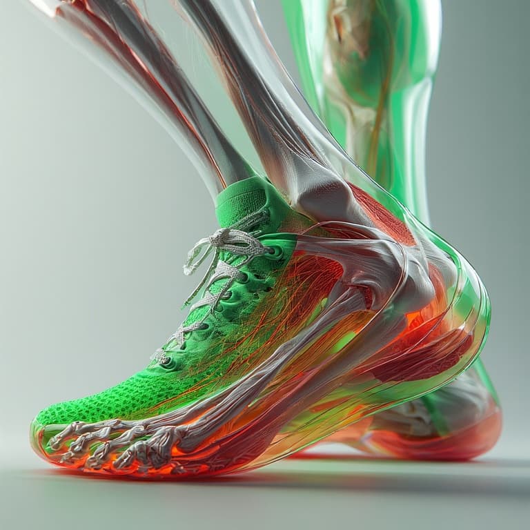 AI generated: A dramatic, anatomical close-up reveals the intricate musculature and skeletal structure of a human ...