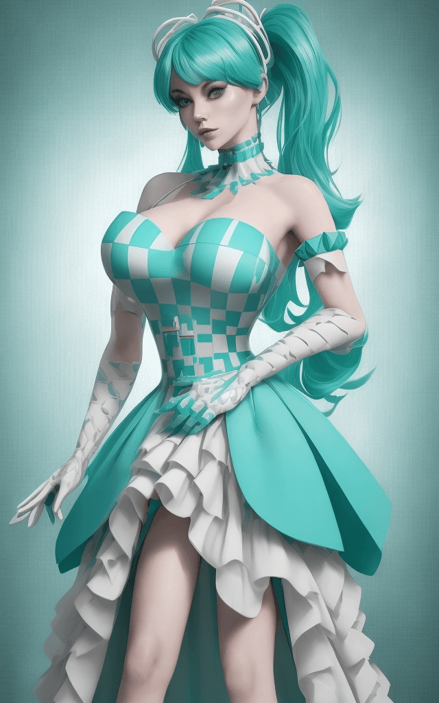 AI generated: teal and white checkered background,(best quality, 4k, 8k, highres, masterpiece:1.2),ultra-detailed,...