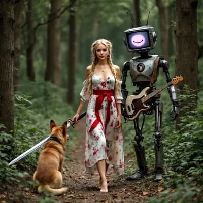 AI generated video: walking to camera