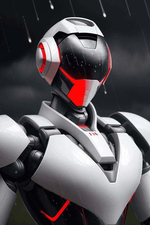 AI generated: the photo shows a close-up of a humanoid robot or person in an advanced suit of armor. The design is...