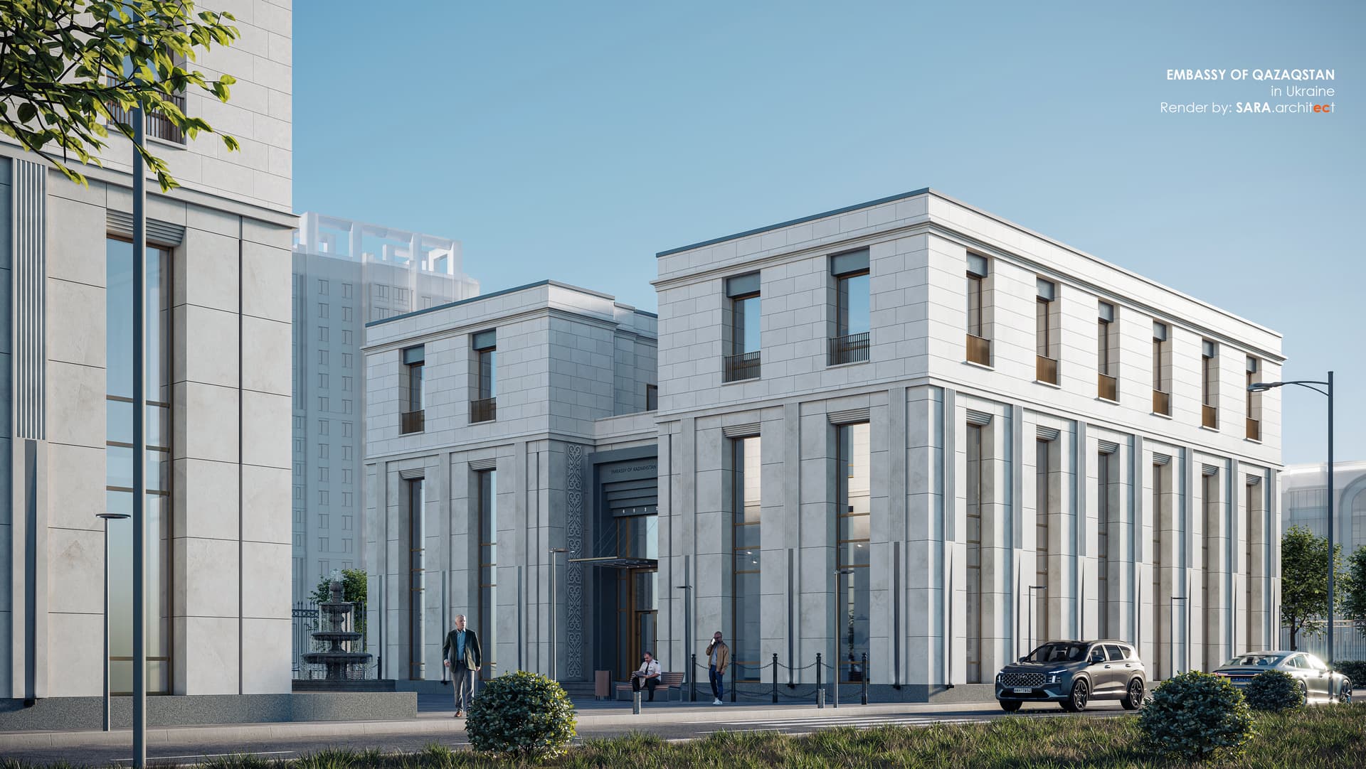 AI generated: Modern building sketch lines 
