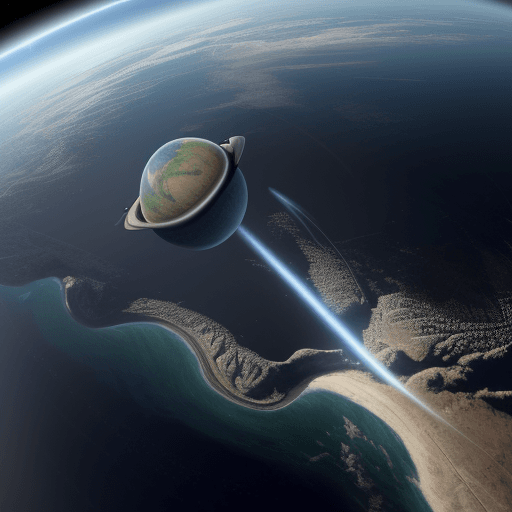 AI generated: it must be a planet around which a plane flies and its trail, that is, it flew around it, and the na...