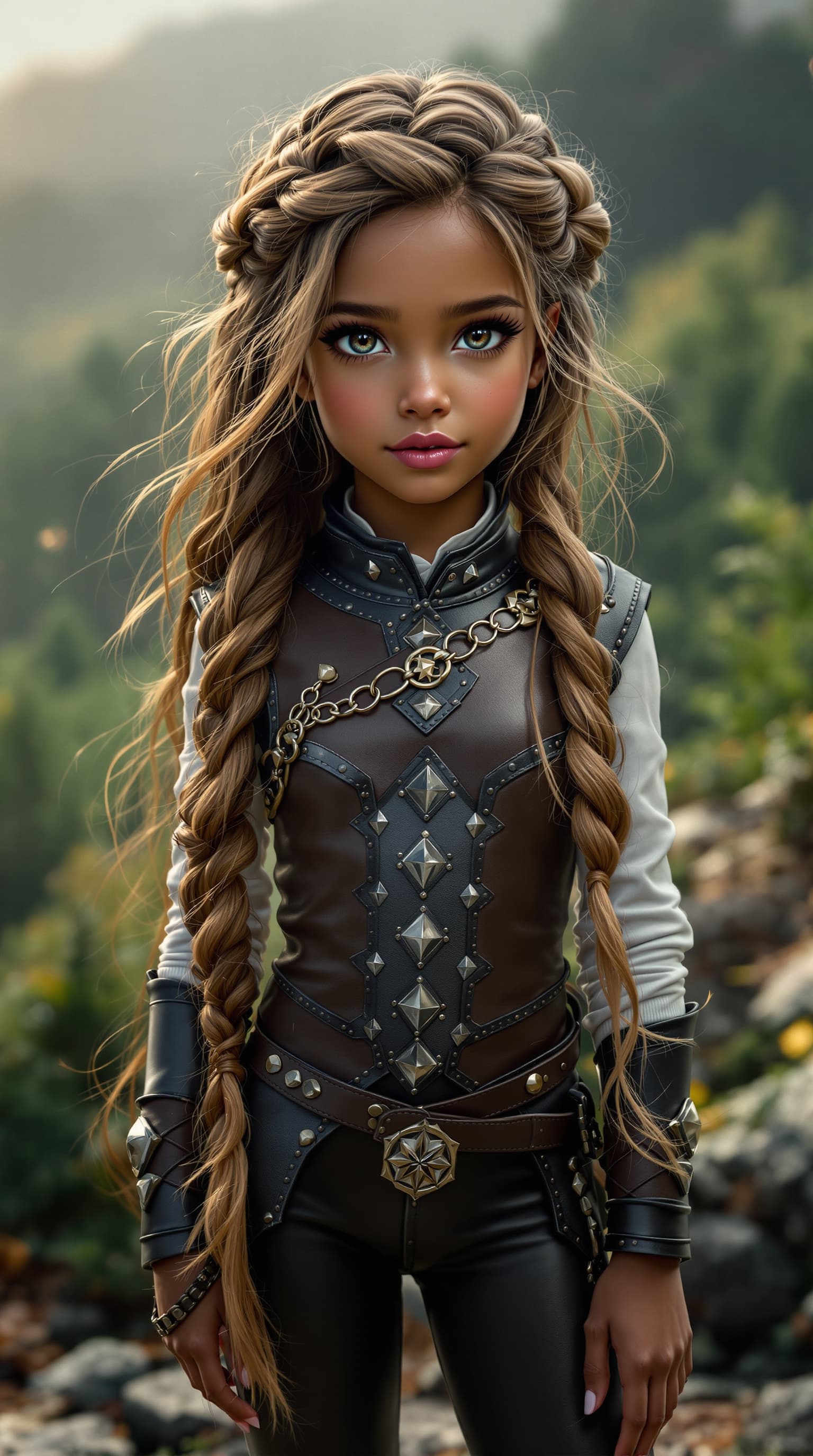 AI generated: A professional photograph showcasing Madison, the most beautiful second-grade girl in the world, ren...