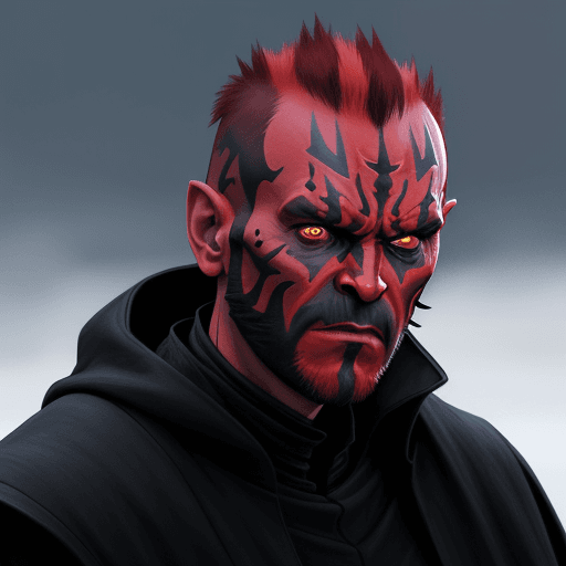 AI generated: a Darthmaul image, with cold and a face mask