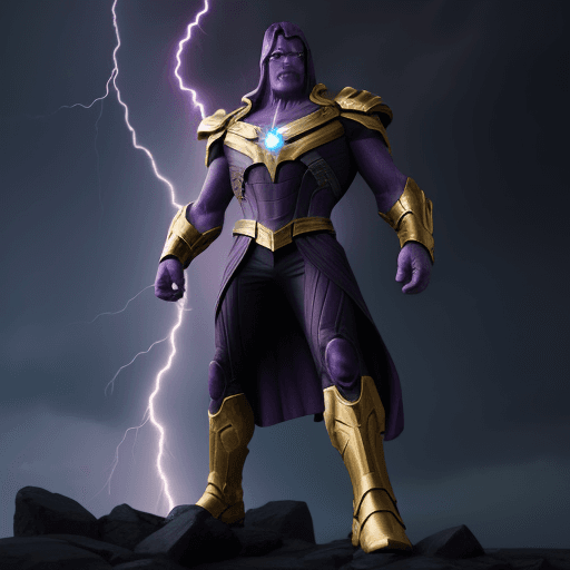 AI generated: Low tier god Thanos lightning