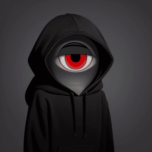 AI generated: Plankton Wears a Black Hoodie and has One Big Cute Red Eye, 