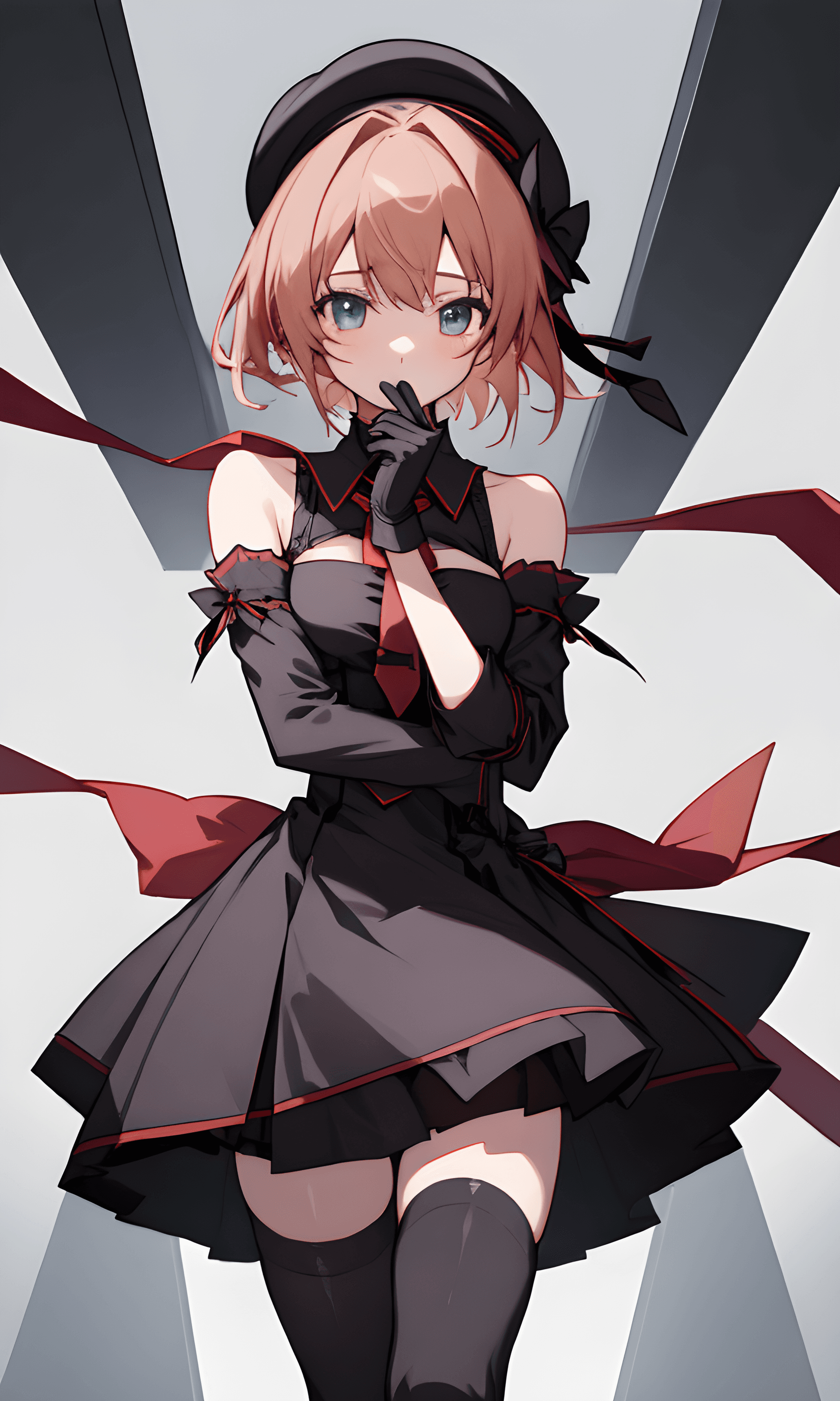 AI generated: (masterpiece, best quality, high resolution),cowboy shot, 1girl, noelms, thighhighs, hat, boots, ber...
