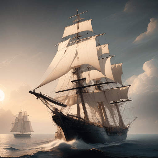AI generated: Photo of a ultra realistic sailing ship, dramatic light, pale sunrise, cinematic lighting, battered,...