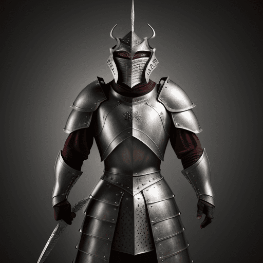 AI generated: Ultra high resolution photography of a medieval, male, human, Dragon Warrior, Armoured