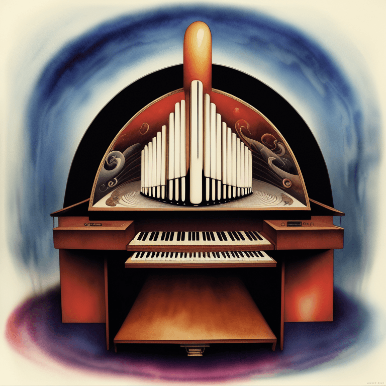 AI generated: music Album cover picture, Classic, surreal art, aquarell art, organ