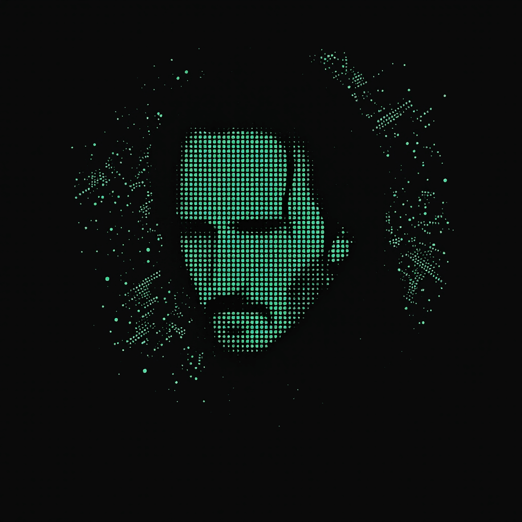 AI generated: a simple green number dots forming the shape of Keanu Reeves , flat design, vector illustration, on ...