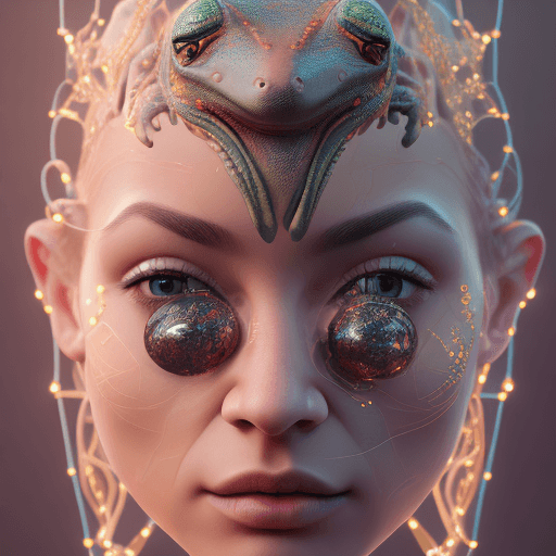 AI generated: fantasy woman portrait. frog head, creatures, intricate artwork . octane render, trending on artstat...