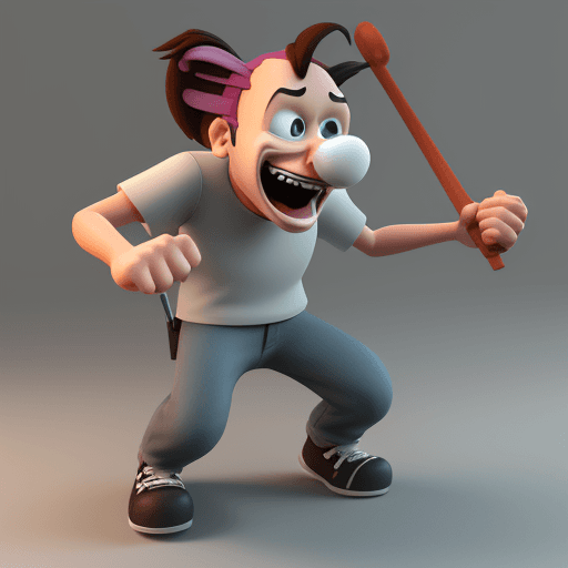 AI generated: 
create a render of a 3d cartoon killer