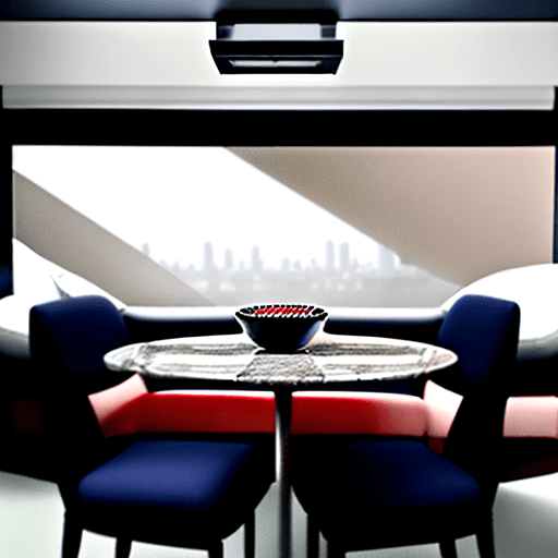 AI generated: high resolution photography interior design, dinning room and living room, 3 fabric dark blue armcha...