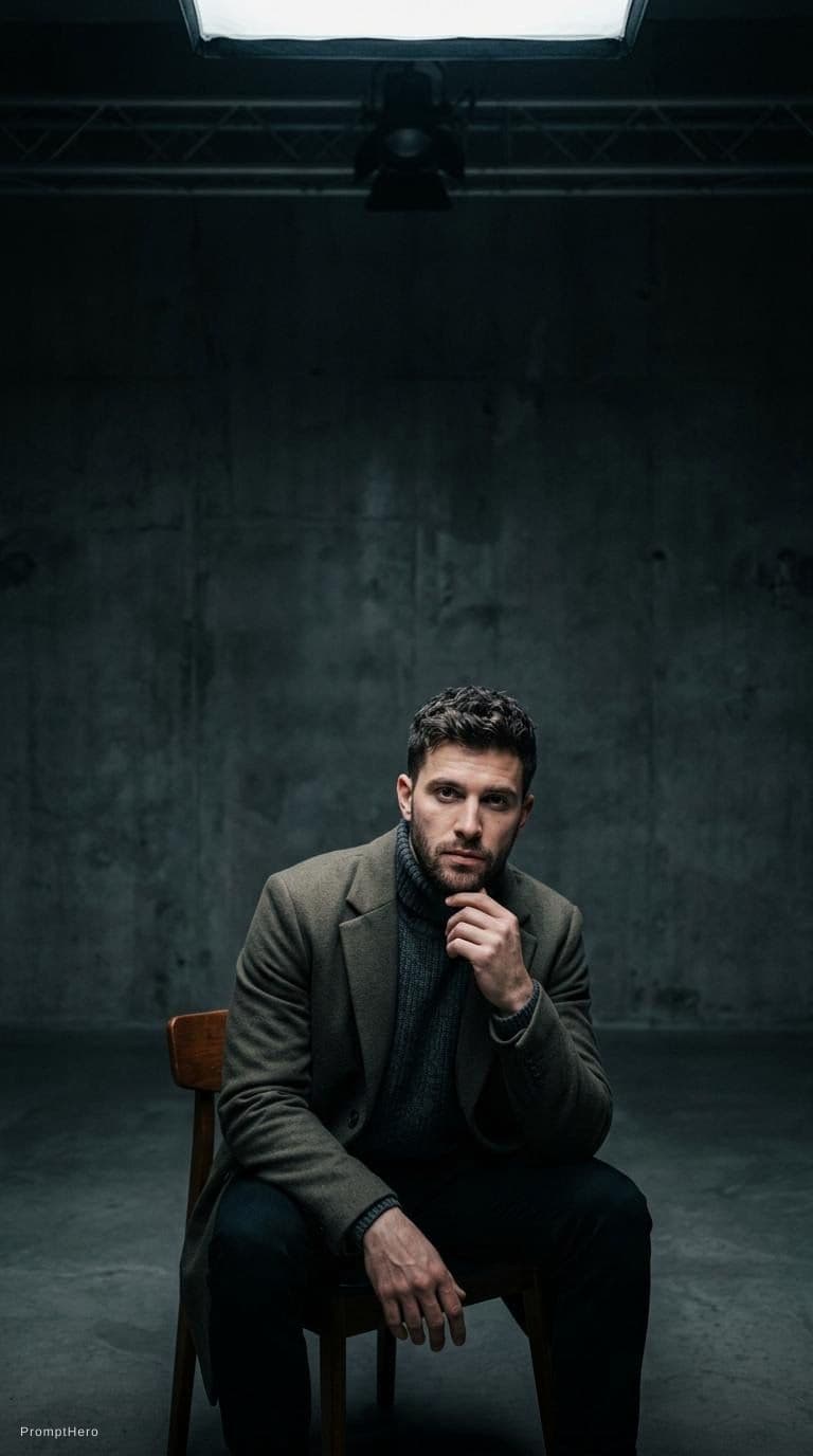 AI generated: high-end portrait photography, editorial studio photography, cinematic color grading, vertical compo...