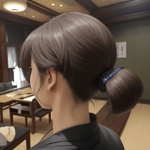 AI generated: 紫髪のツインテール,赤いカチューシャ,金色の瞳