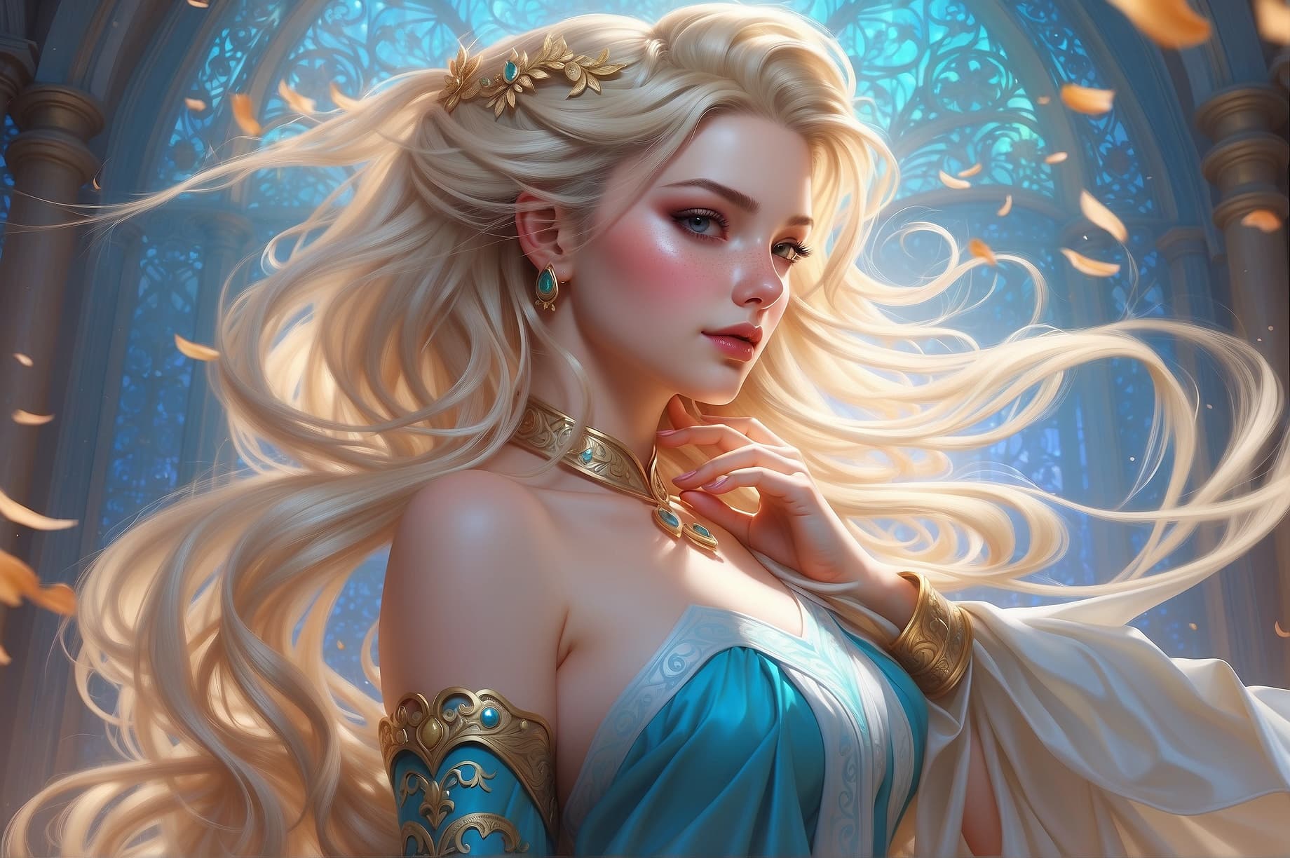 AI generated: Elsa, d & d, fantasy, intricate, elegant, highly detailed, digital painting, artstation, concept art...