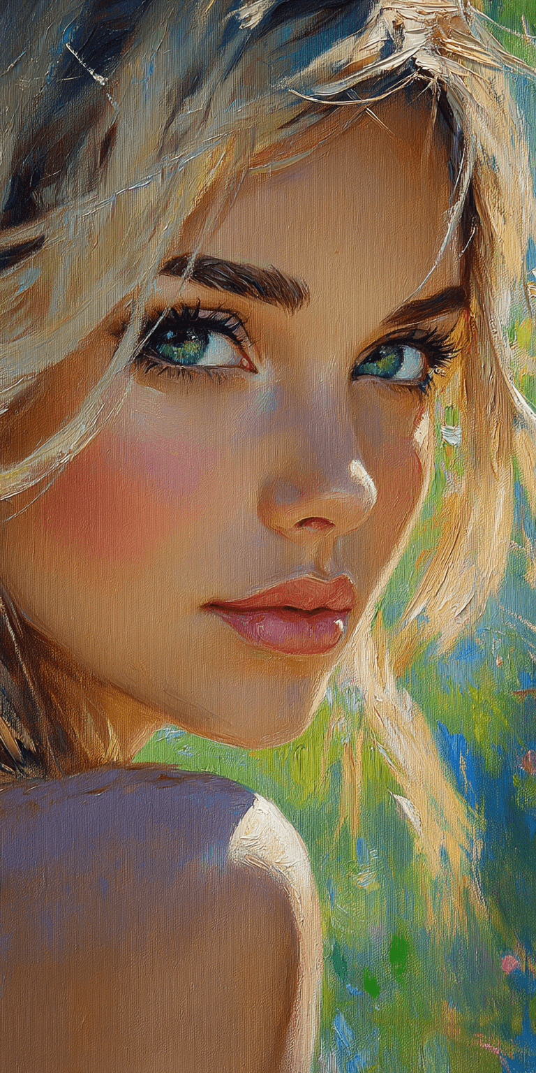 AI generated: oil on canvas, impressionist tendencies, painting of a woman, natural lighting, and warm tones, in t...