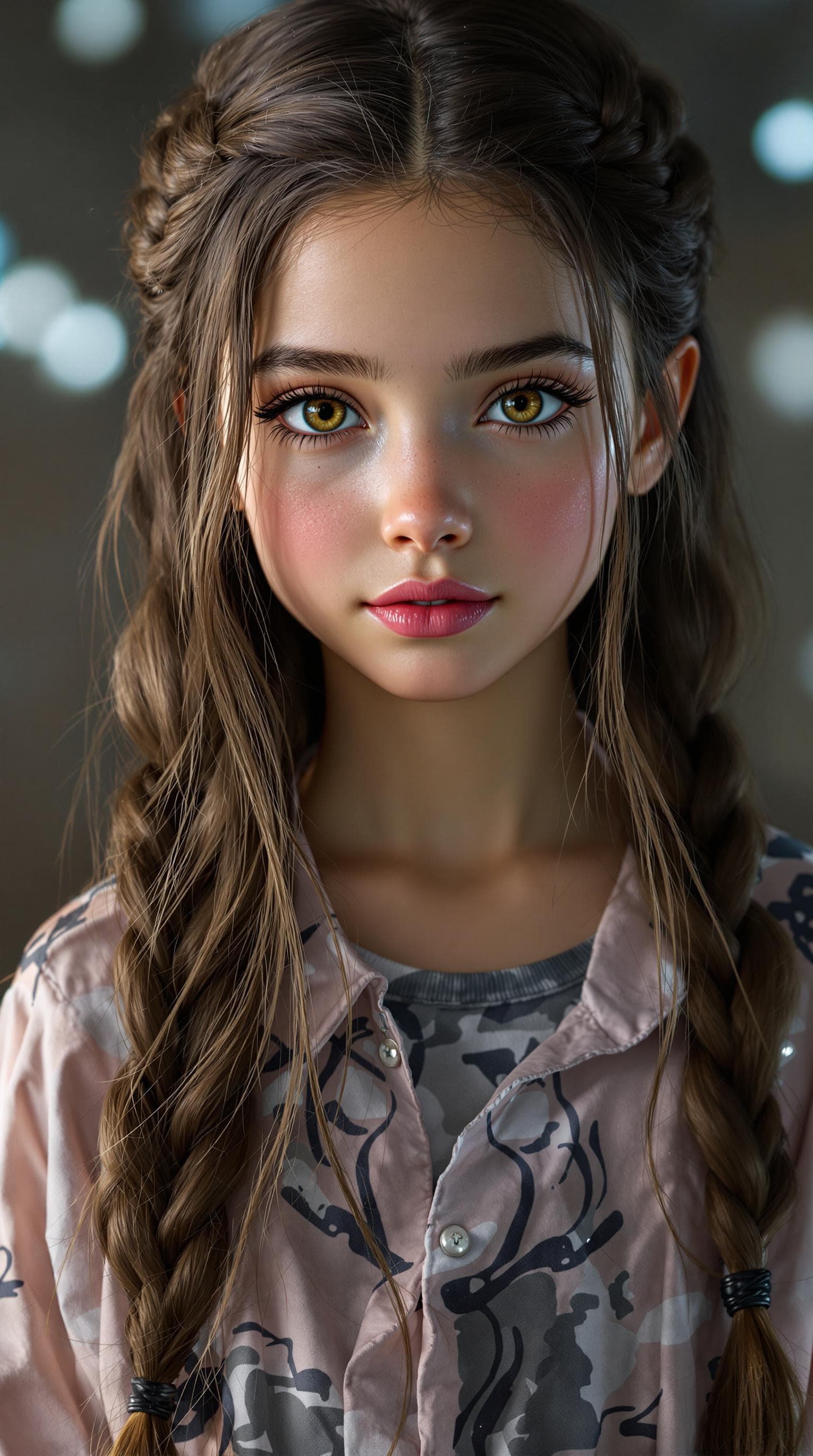 AI generated:  a professional photo of a exceptionally beautiful girl in the world (age 7) Elle in a highly detail...