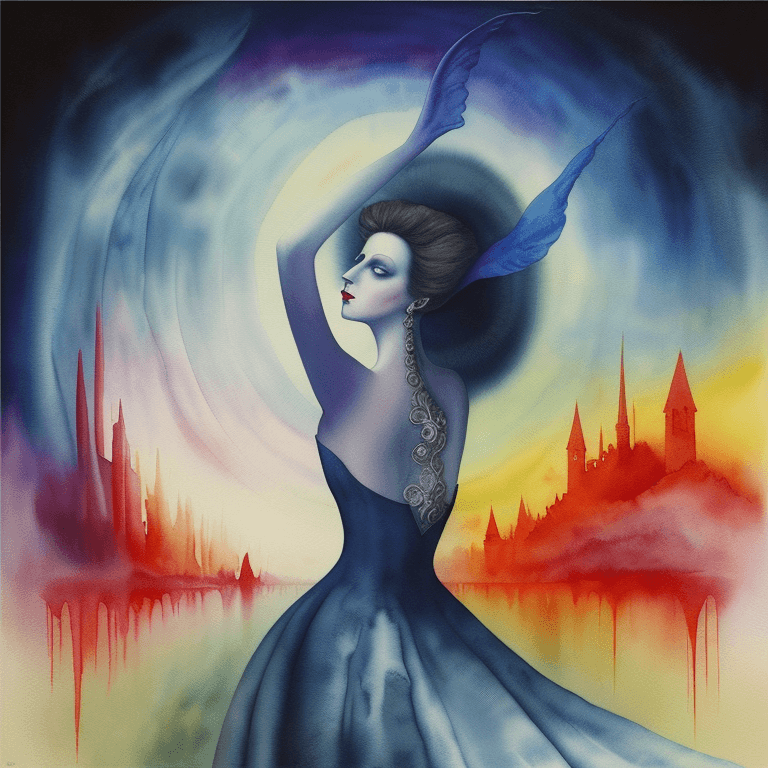 AI generated: music Album cover picture, Classic music, surreal art, aquarell art, opera