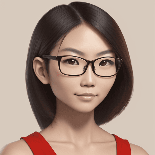 AI generated: tan skinned person, chinese hair, semi square face, wears square glasses, in 1080