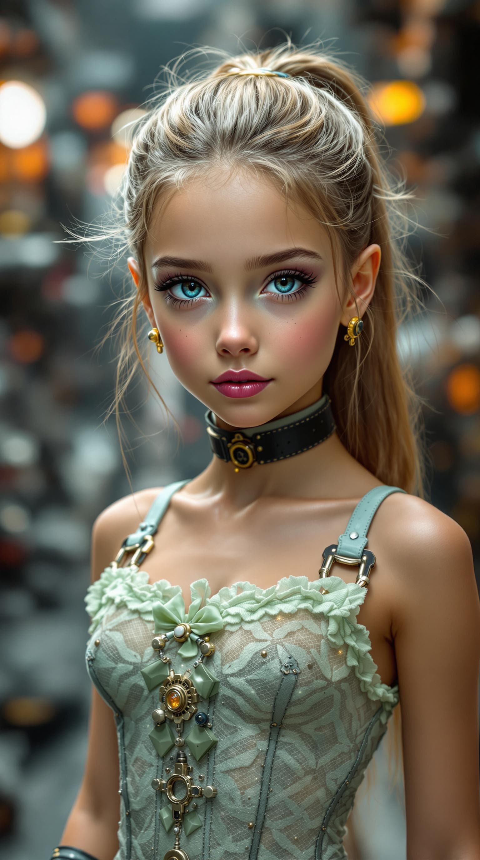 AI generated: a professional photo of a exceptionally beautiful girl in the world (age 10), (ten year old), highly...
