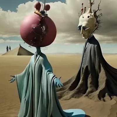 AI generated video:  ser  extraño levitando intentando comunicarse y la cabeza gira sobre si misma
