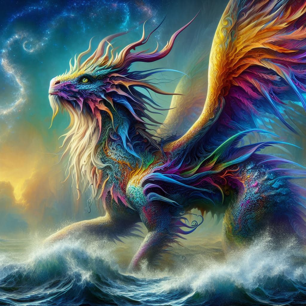 AI generated: a wonderful fantasy creature that has made the transition to a new level of existence, fantasy, ultr...