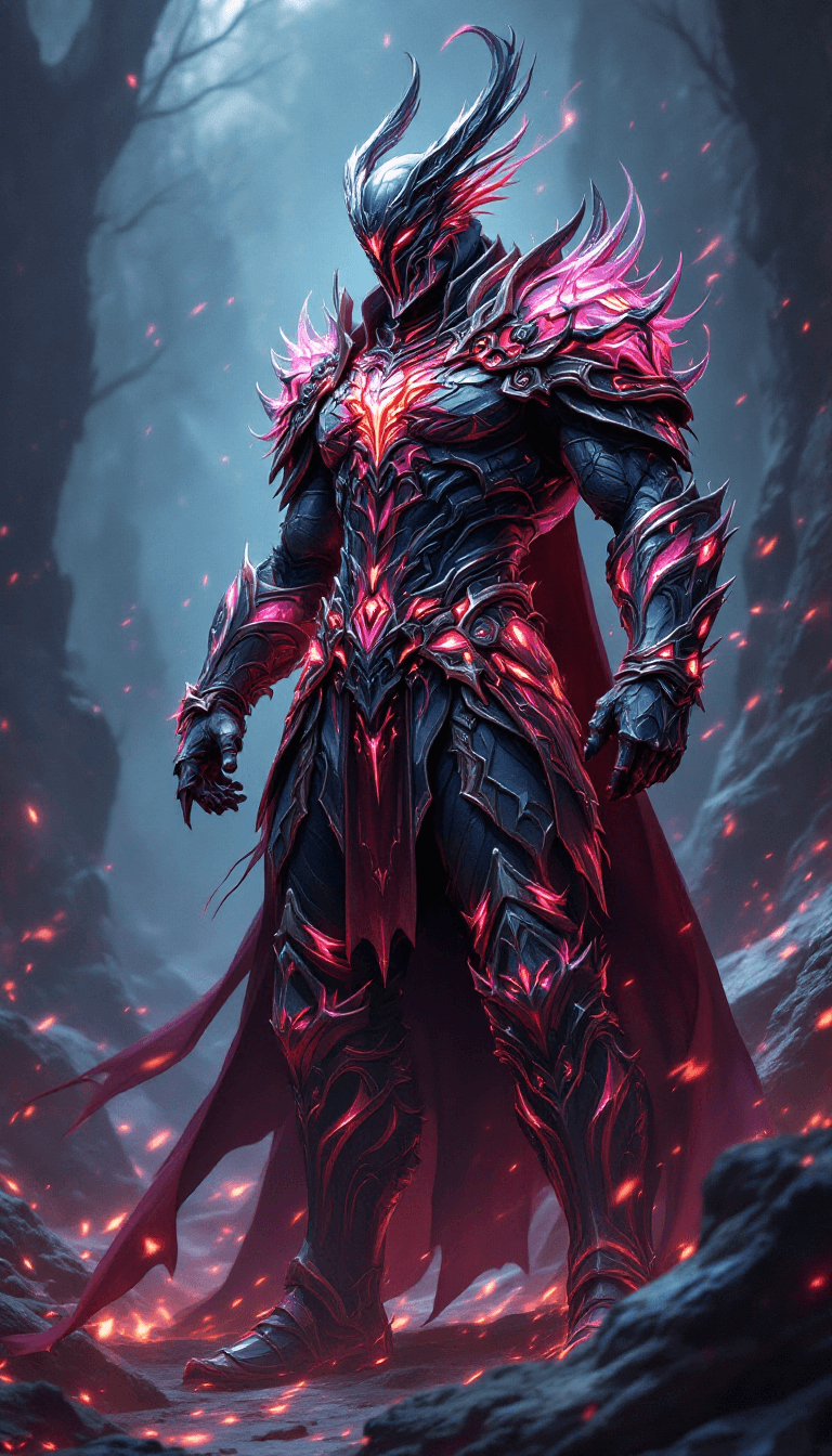 AI generated: final fantasy, male, warrior, fantasy big beautifull full body fantasy rpg armor with extrem many de...
