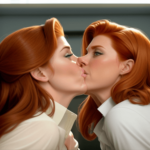 AI generated: kate walsh amy adams lesbian kissing each other