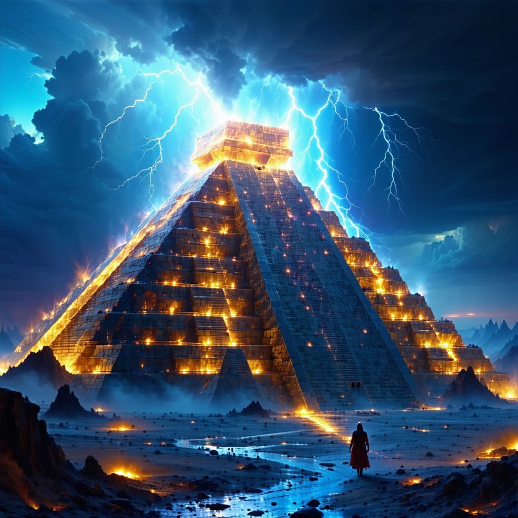 AI generated: After realizing it is a great place to build clear pyramids, which are surreal, trippy, and highly d...