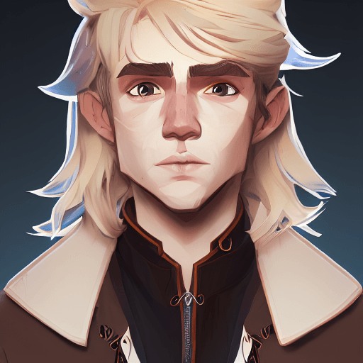 AI generated: Full height face Portrait of young boy, Cute arcane art style, messy blonde hair, portrait, long thi...