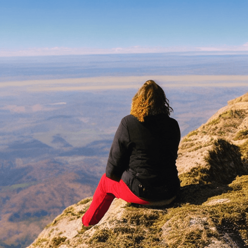 AI generated: Photo of person looking at horizon
