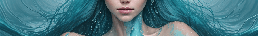 AI generated: Masterpiece, Stunning, Best quality, a half body portrait of a woman as made of water, half body sub...