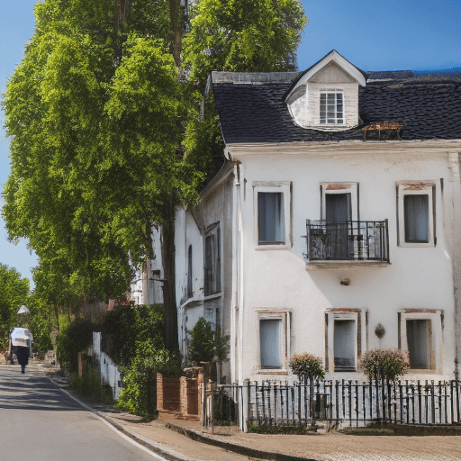 AI generated: house in street
