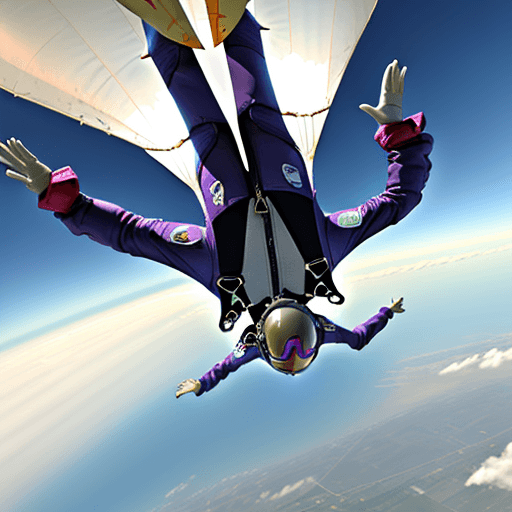 AI generated: Skydiver falling through the clouds