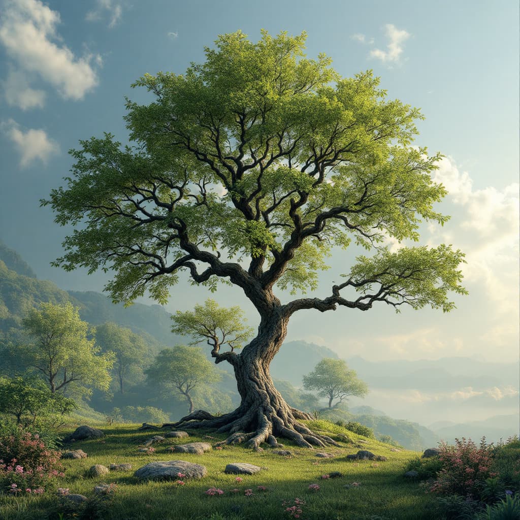 AI generated: tree humal, female
