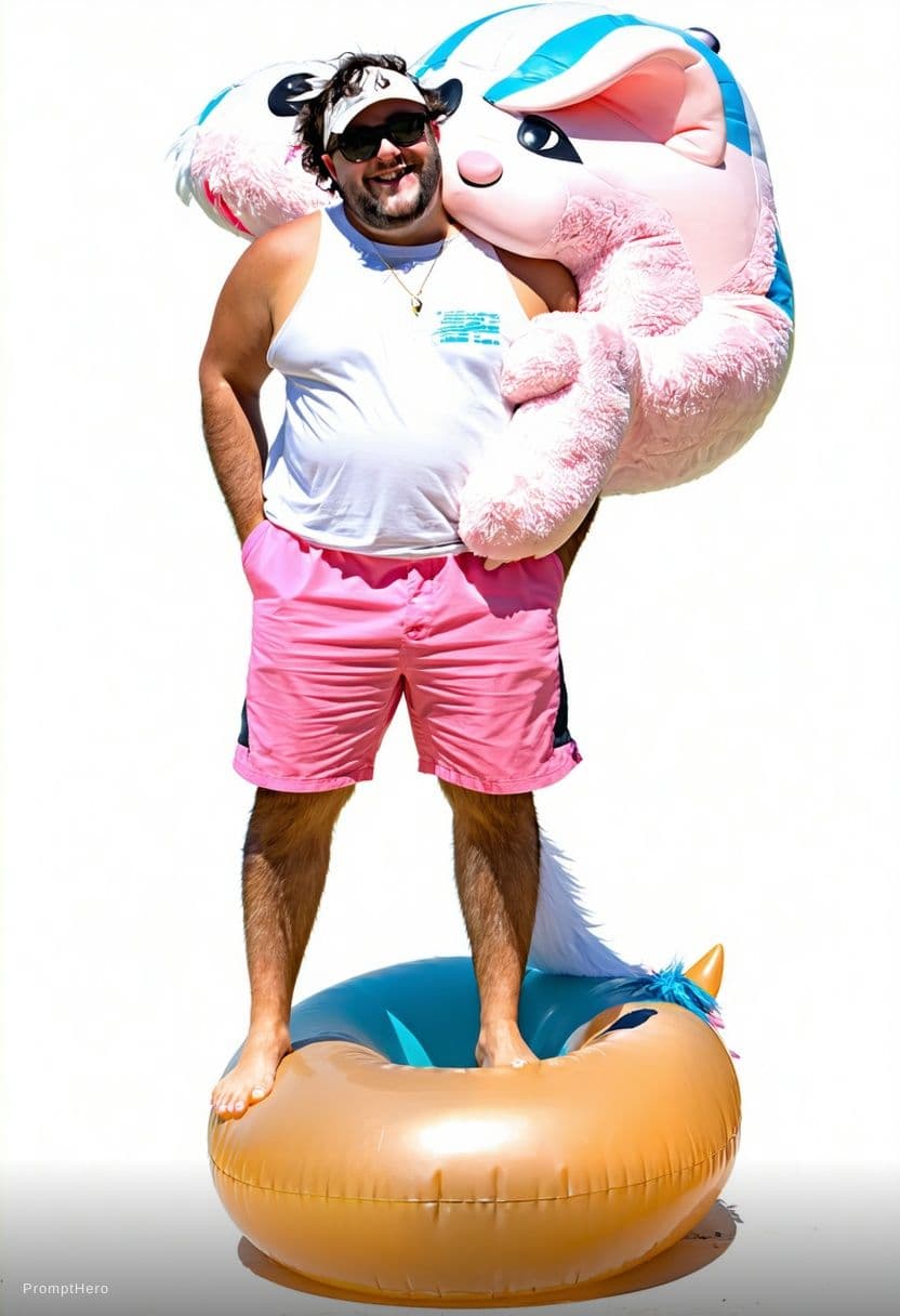 AI generated: Sat on and swallowed whole by the giant Farting skunk in a bikini at the beach 