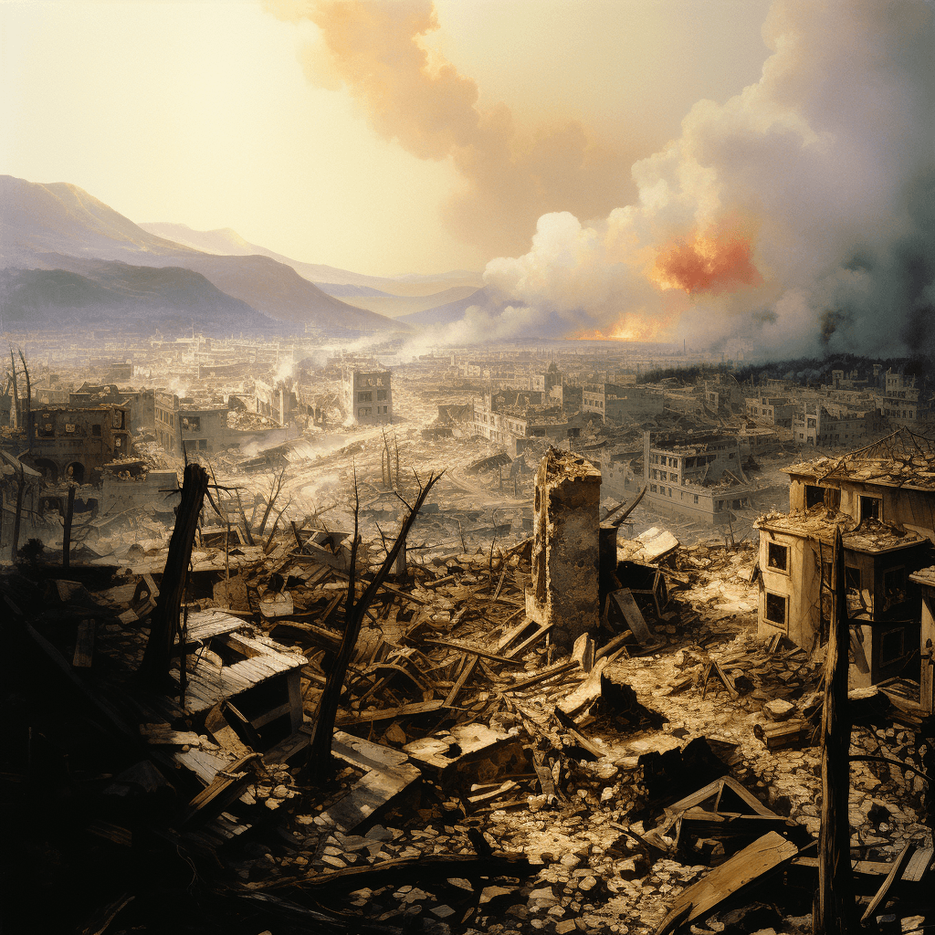 AI generated: Hiroshima, 815:AM, August 5th, 1945