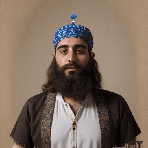 AI generated: Shabbatai Tzvi the young handsome bearded Jewish Messiah, wearing among other things peyot and a Jew...