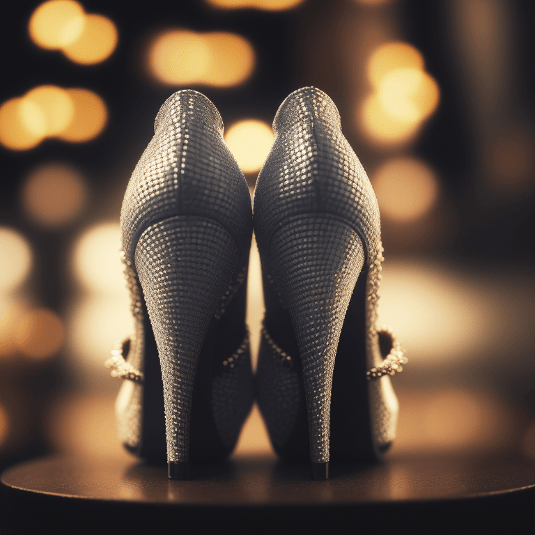 AI generated: A pair of high heels, (film grain, blurry background, blurry foreground, bokeh, depth of field, perf...