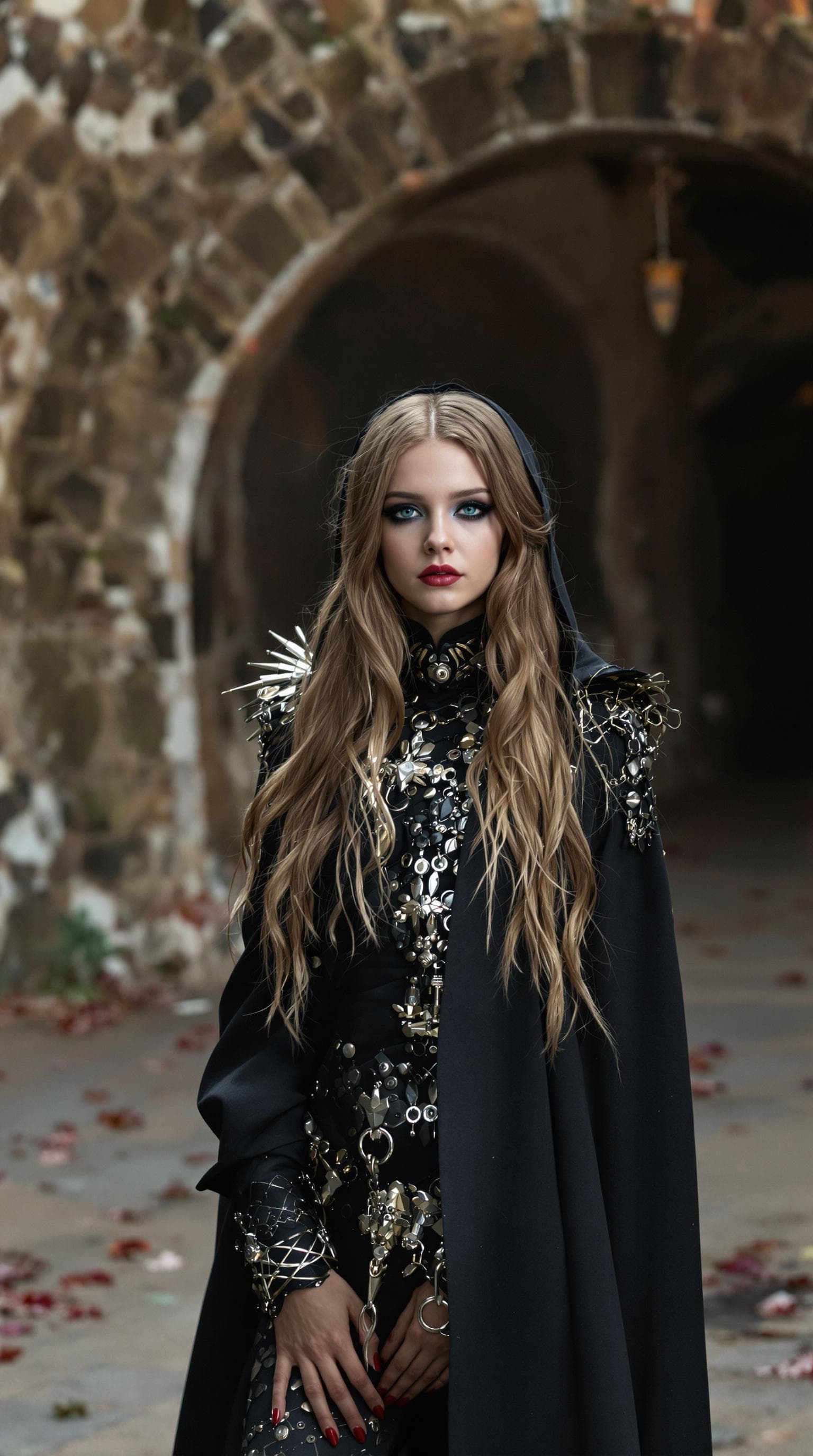 AI generated: a professional photo of a exceptionally beautiful in the world, vampire death dealer, (age 11), (ele...