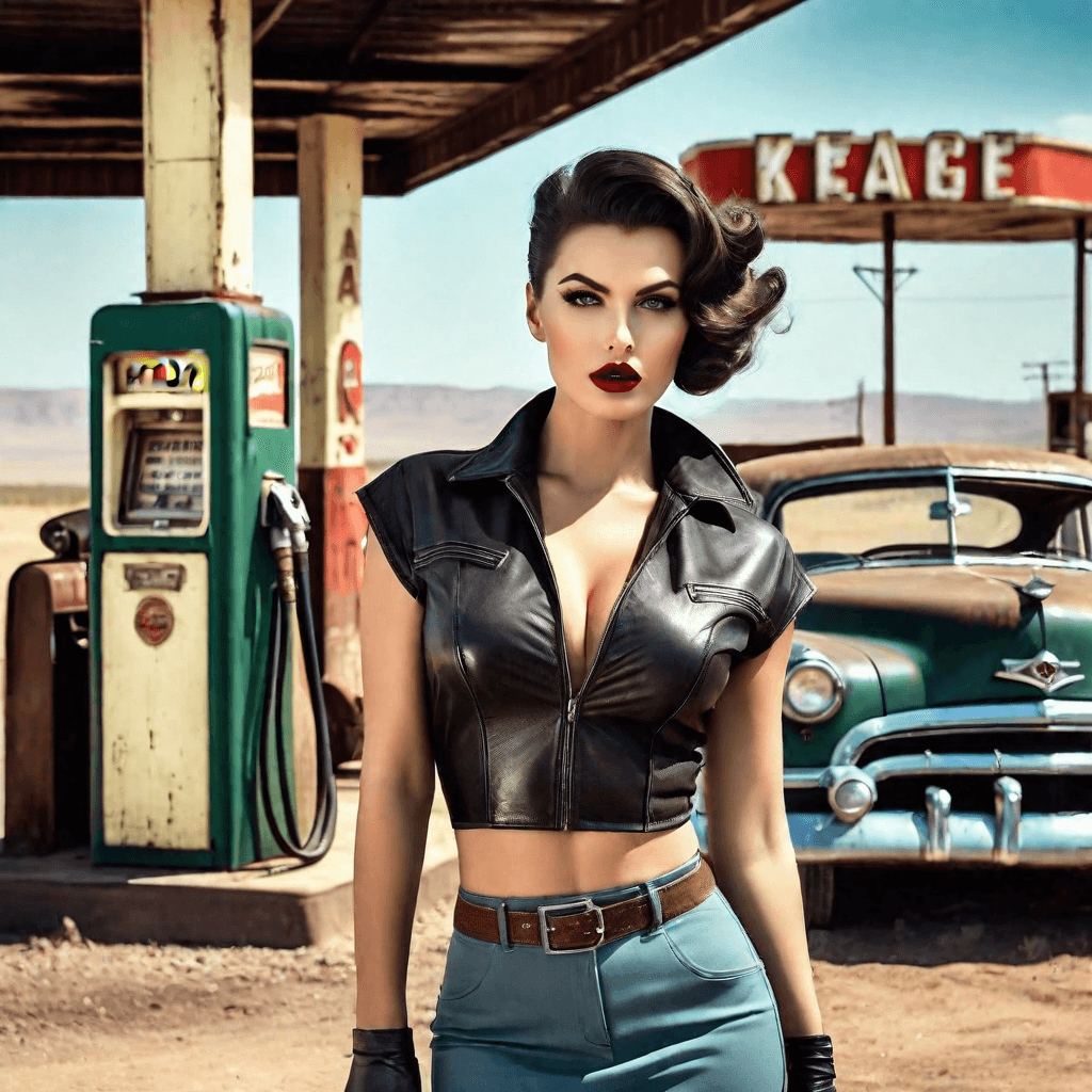 AI generated: A (((vintage-inspired beautiful classic vintage female model posing, portrait poster))), embodying t...