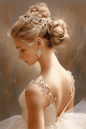 AI generated: A graceful and elegant ballerina, Chiaroscuro style, with delicate makeup, Simple art by Bob Eggleto...